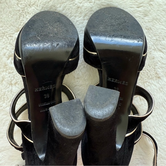 HERMES Judith velvet shoes size 38 Authentic Retail 1350$ - Picture 10 of 12